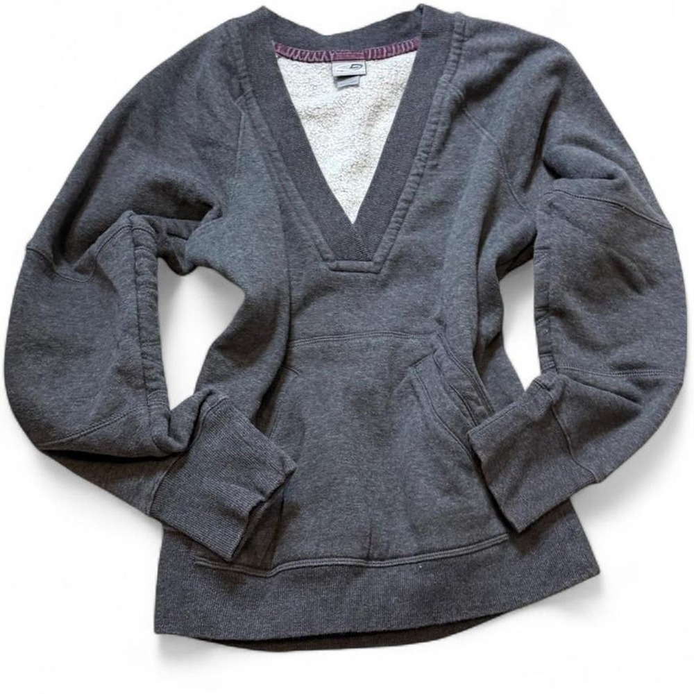 Vintage Y2K C9 Champion Charcoal Gray V Neck Sweatshirt, Women's Size S